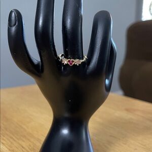 Elegant Gold and Pink Gemstone Ring